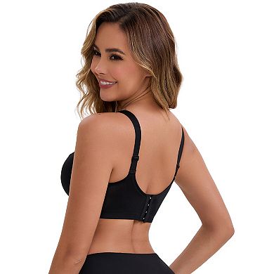 Women's 3/4 Cup Push-Up Soft Underwire Support Front Cross Lingerie Adjustable Straps Everyday Bras