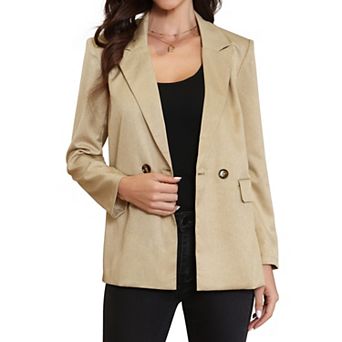 Business Casual Blazer for Women's Notch Lapel Long Sleeve Oversized Suit Jacket