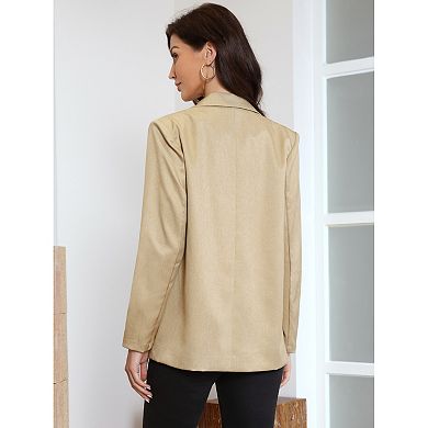 Business Casual Blazer for Women's Notch Lapel Long Sleeve Oversized Suit Jacket