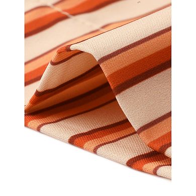 Casual Striped Pants for Women's Wide Legs Elastic Waist Drawstring Palazzo Lounge Pants