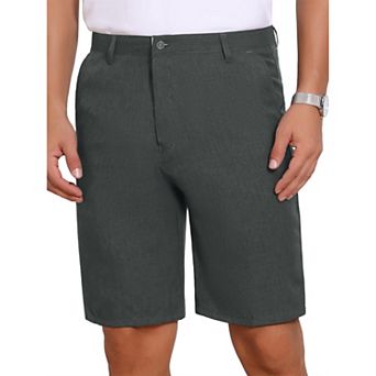 Men's Linen Texture Short Pants Above Knee with Pockets Formal Shorts