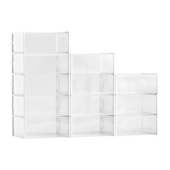 Transparent Plastic Shoe Storage Boxes with Door Fits Men’s and Women’s Shoes