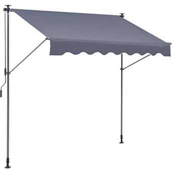 118" Garden Sunshade Awning with Height Adjustment and Privacy Screen