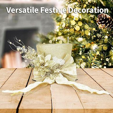 Luxury Sparkling Christmas Tree Topper Bow - Glitter Xmas Tree Top Decorations for Holiday