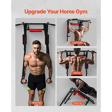 Wall Mounted Pull Up Bar Heavy Duty Dip and Chin-Up Station 440 LB Capacity