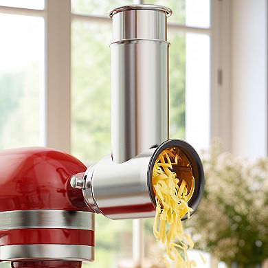 Gvode Stainless Steel Cheese Grater & Slicer Shredder, 4 Blades, Kitchen attachment for Stand Mixer