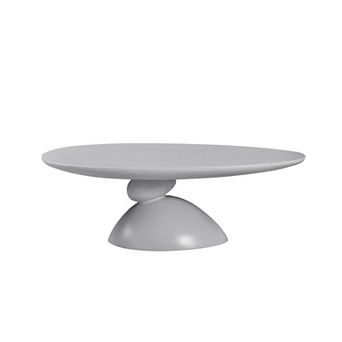 47.27 Inch Oval Coffee Table with Sculptural Base