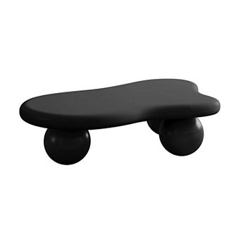 40 Inch Cloud Shaped Coffee Table with Three Ball Legs