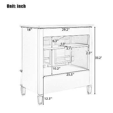 30 Inch Bathroom Vanity with Ceramic Sink Vintage Style with Drawer, Soft Closing Door