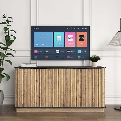 Modern MDF Sideboard with Storage for Tableware and TV Display 55x15.7x29.5 Inches