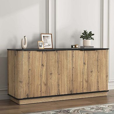 Modern MDF Sideboard with Storage for Tableware and TV Display 55x15.7x29.5 Inches