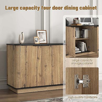 Modern MDF Sideboard with Storage for Tableware and TV Display 55x15.7x29.5 Inches