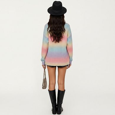 Women's Soft Knit V-Neck Button Front Cardigan with Cozy Textured Stitching