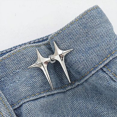3-Piece Star-Shaped Pant Buckle Extender Set with Sculpted Metal Spike Design