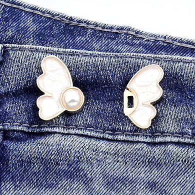 3-Piece Wing-Shaped Jean Buckle Extender Set with Decorative Sculpted Design