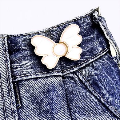 3-Piece Wing-Shaped Jean Buckle Extender Set with Decorative Sculpted Design