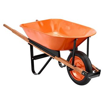 Traditional One-Wheel Wheelbarrow with 5 Cu.Ft Capacity