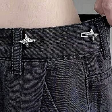 3-Piece Star-Shaped Jean Buckle Extender Set with Sculpted Metal Design