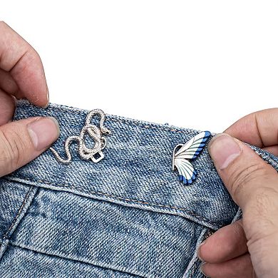 3-Piece Snake and Butterfly Jean Buckle Extender Set with Detailed Metal Designs