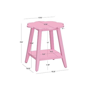 Linon Natalia Flower Accent Side Table