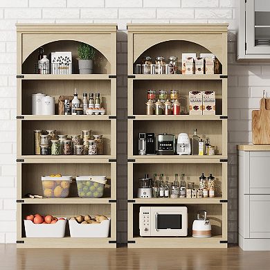IDEALHOUSE Arched Farmhouse Bookcase