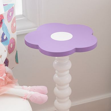 Linon Carice Flower Tall Table with Decorative Flower Top