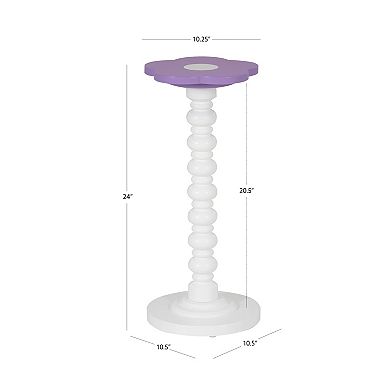 Linon Carice Flower Tall Table with Decorative Flower Top
