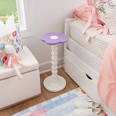 Linon Carice Flower Tall Table with Decorative Flower Top