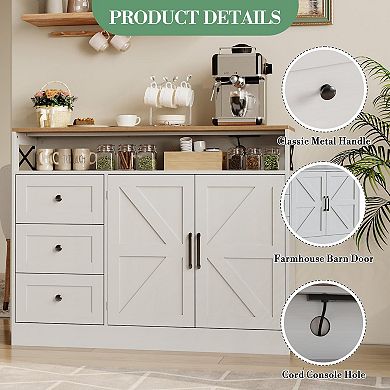 IDEALHOUSE Farmhouse Buffet Cabinet
