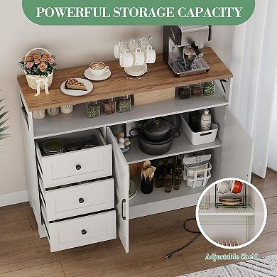 IDEALHOUSE Farmhouse Buffet Cabinet