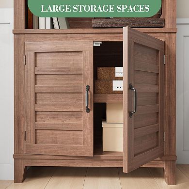 IDEALHOUSE Rustic Wood Bookcase