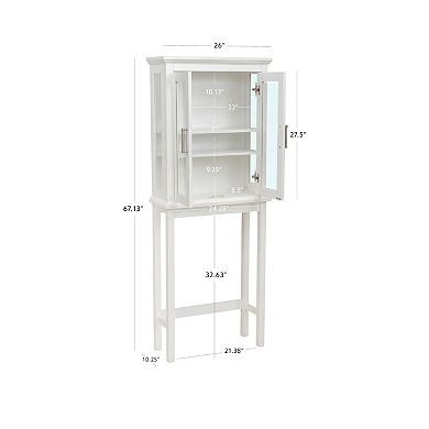 Linon Serenity Space Saver Bathroom Cabinet with Glass Doors