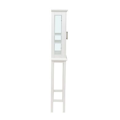 Linon Serenity Space Saver Bathroom Cabinet with Glass Doors
