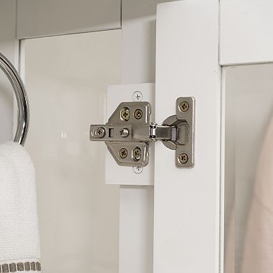 Linon Serenity Space Saver Bathroom Cabinet with Glass Doors