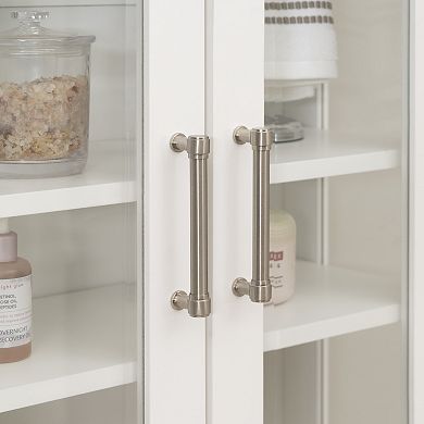 Linon Serenity Space Saver Bathroom Cabinet with Glass Doors