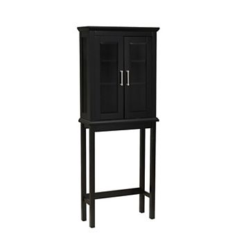 Linon Serenity Space Saver Bathroom Cabinet with Glass Doors