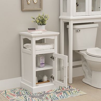 Linon Serenity Demi Cabinet with Glass Door Storage