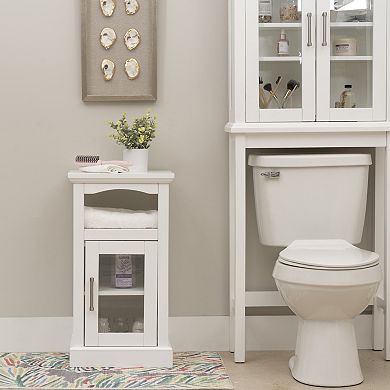 Linon Serenity Demi Cabinet with Glass Door Storage