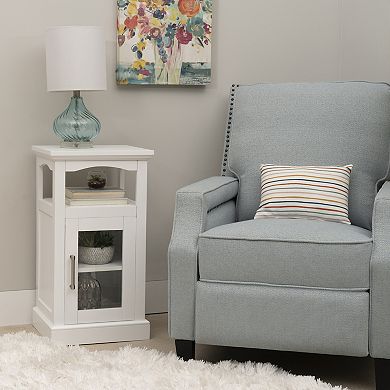 Linon Serenity Demi Cabinet with Glass Door Storage