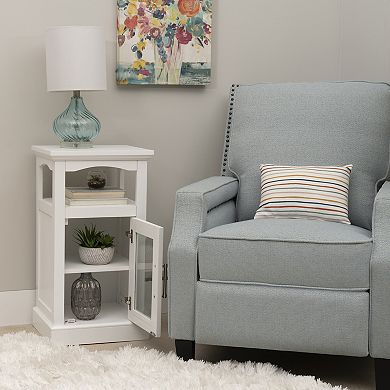 Linon Serenity Demi Cabinet with Glass Door Storage