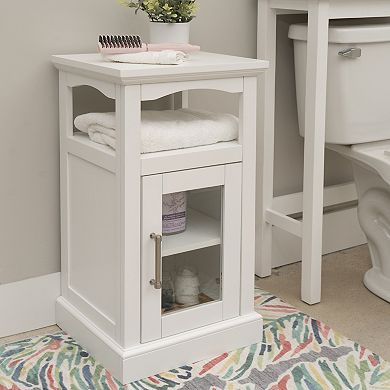 Linon Serenity Demi Cabinet with Glass Door Storage
