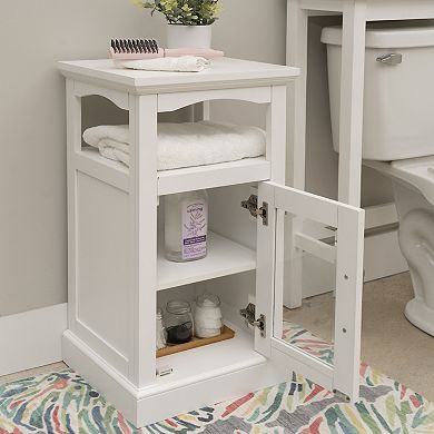 Linon Serenity Demi Cabinet with Glass Door Storage