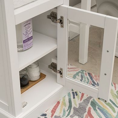 Linon Serenity Demi Cabinet with Glass Door Storage