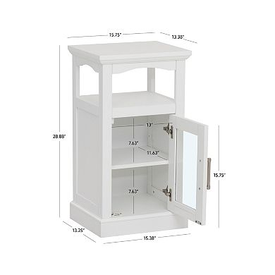 Linon Serenity Demi Cabinet with Glass Door Storage
