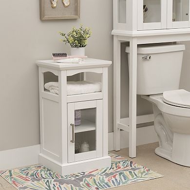 Linon Serenity Demi Cabinet with Glass Door Storage