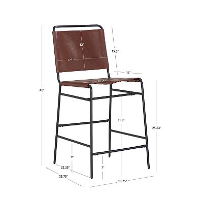 Linon Wharton Counter Stool with Backrest