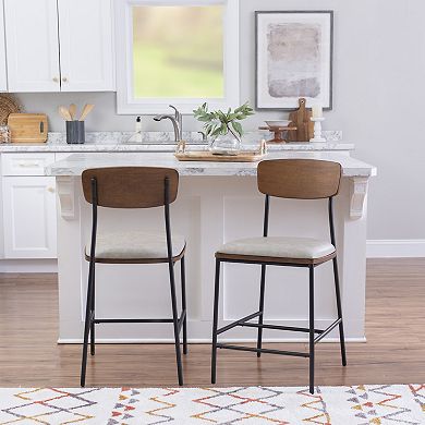 Linon Truvy Upholstered Counter Stool