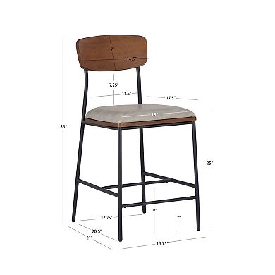 Linon Truvy Upholstered Counter Stool