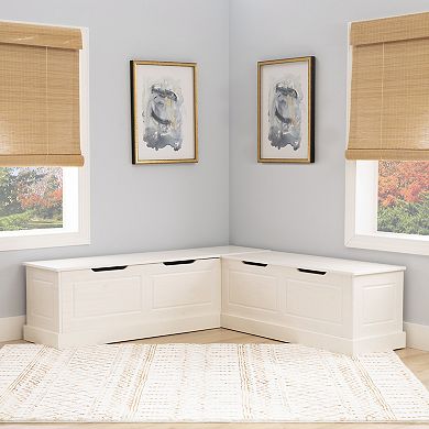 Linon Tobin 5-pc. Nook Set with Storage Bench and Upholstered Chairs