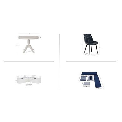 Linon Tobin 5-pc. Nook Set with Storage Bench and Upholstered Chairs